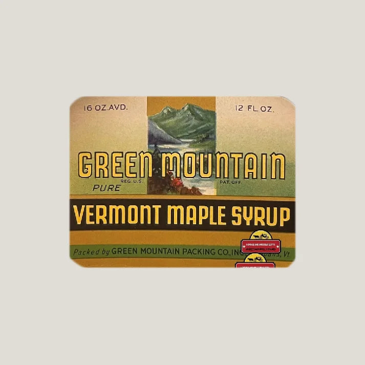 Rare 1930s Green Mountain Vermont Maple Syrup Antique Vintage Label