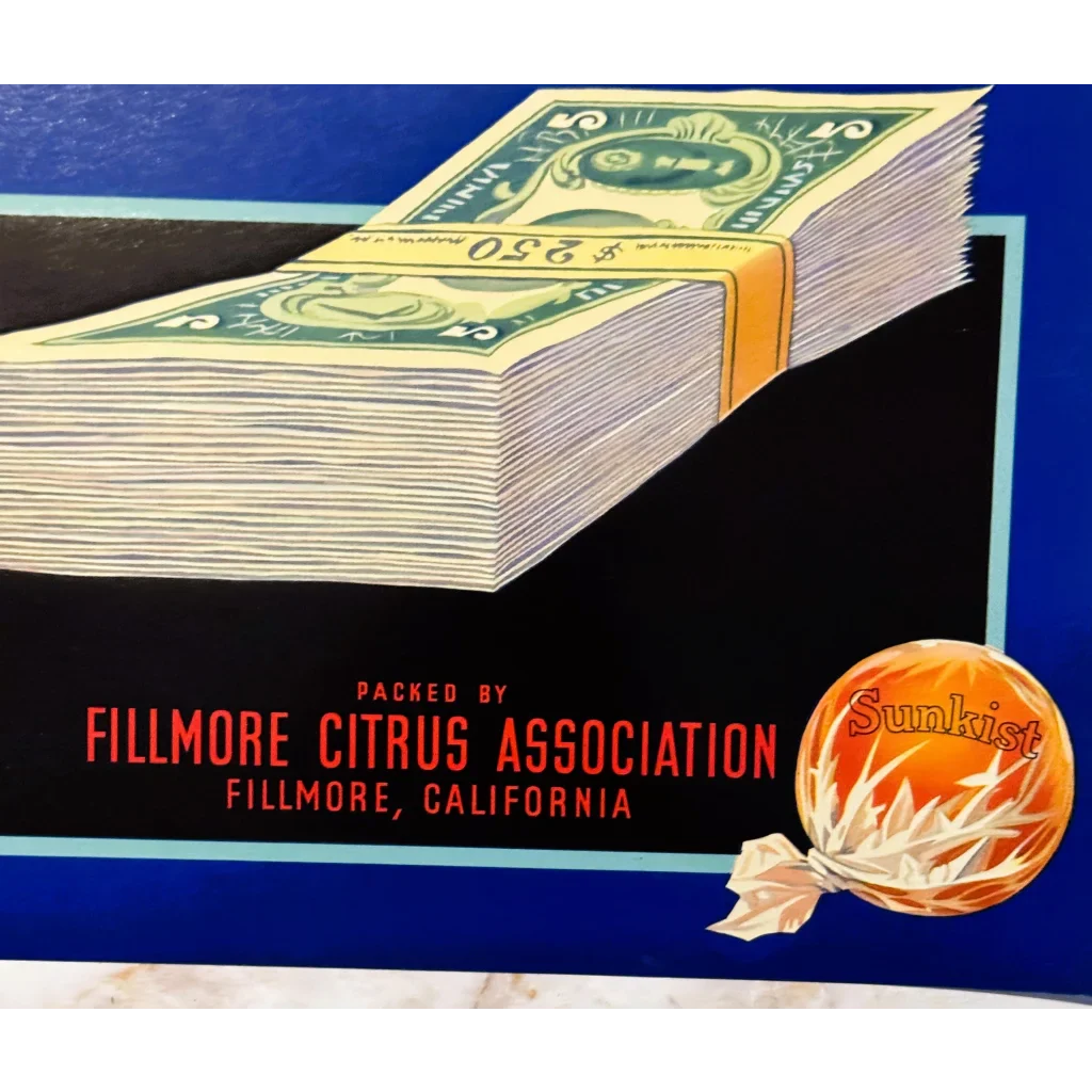 Rare 1930s Legal Tender Citrus Crate Label from California