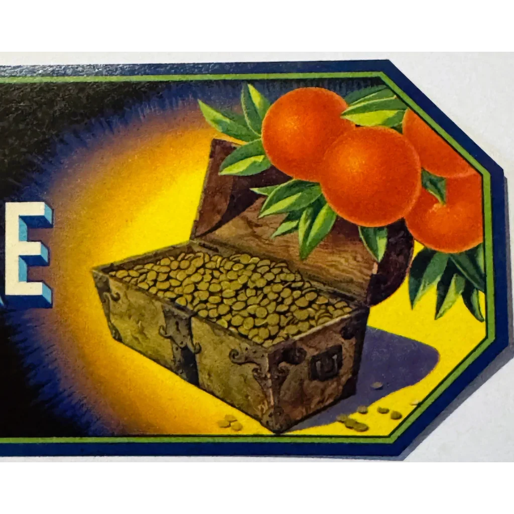 Rare 1930s Treasure Crate Label Herlong's Florida Orange Gem