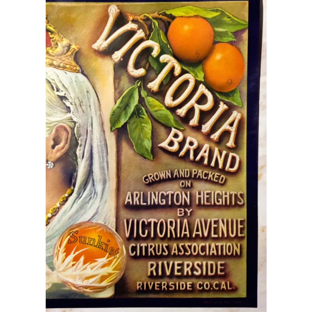 Rare 1930s Victoria Sunkist Orange Label Brings Regal Flair