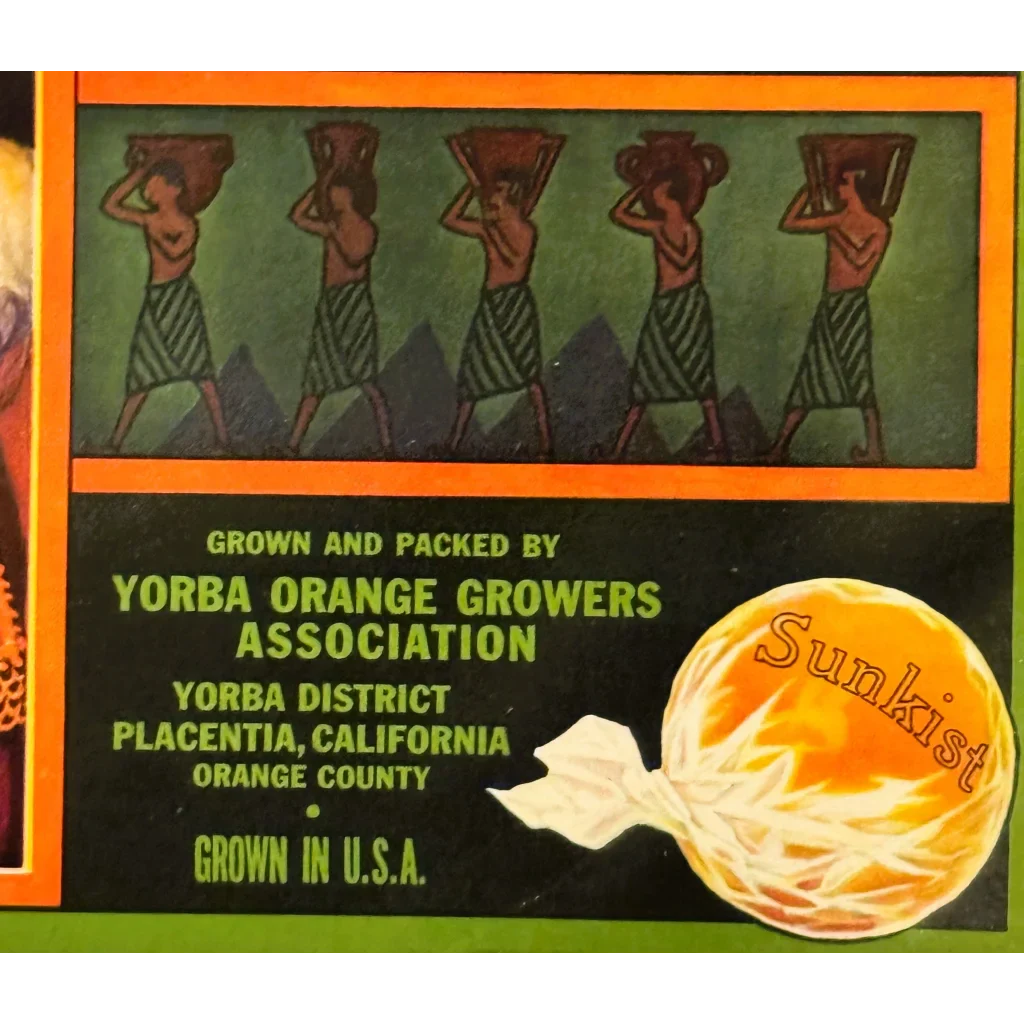 Rare 1930s Yorba Orange Growers King David Crate Label