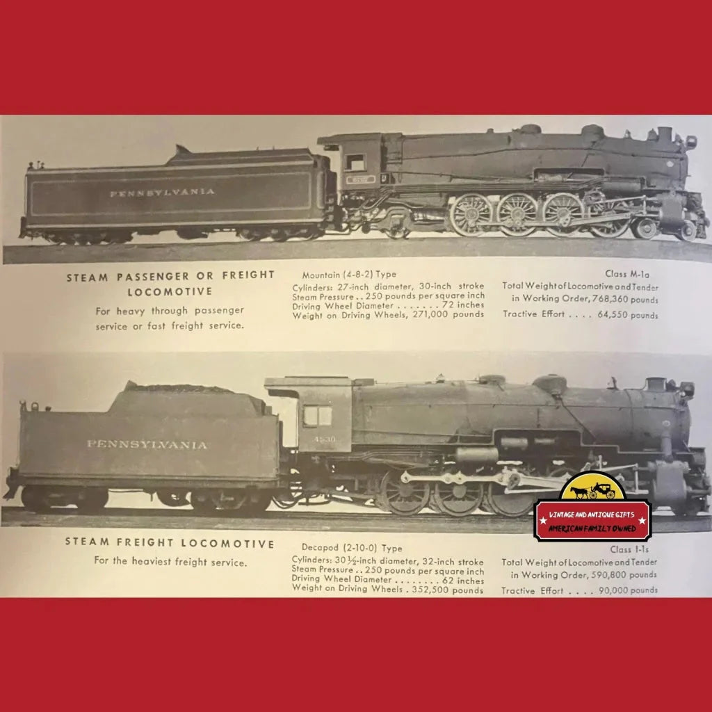 Rare 1939 Pennsylvania Railroad Sales Brochure Antique Gift