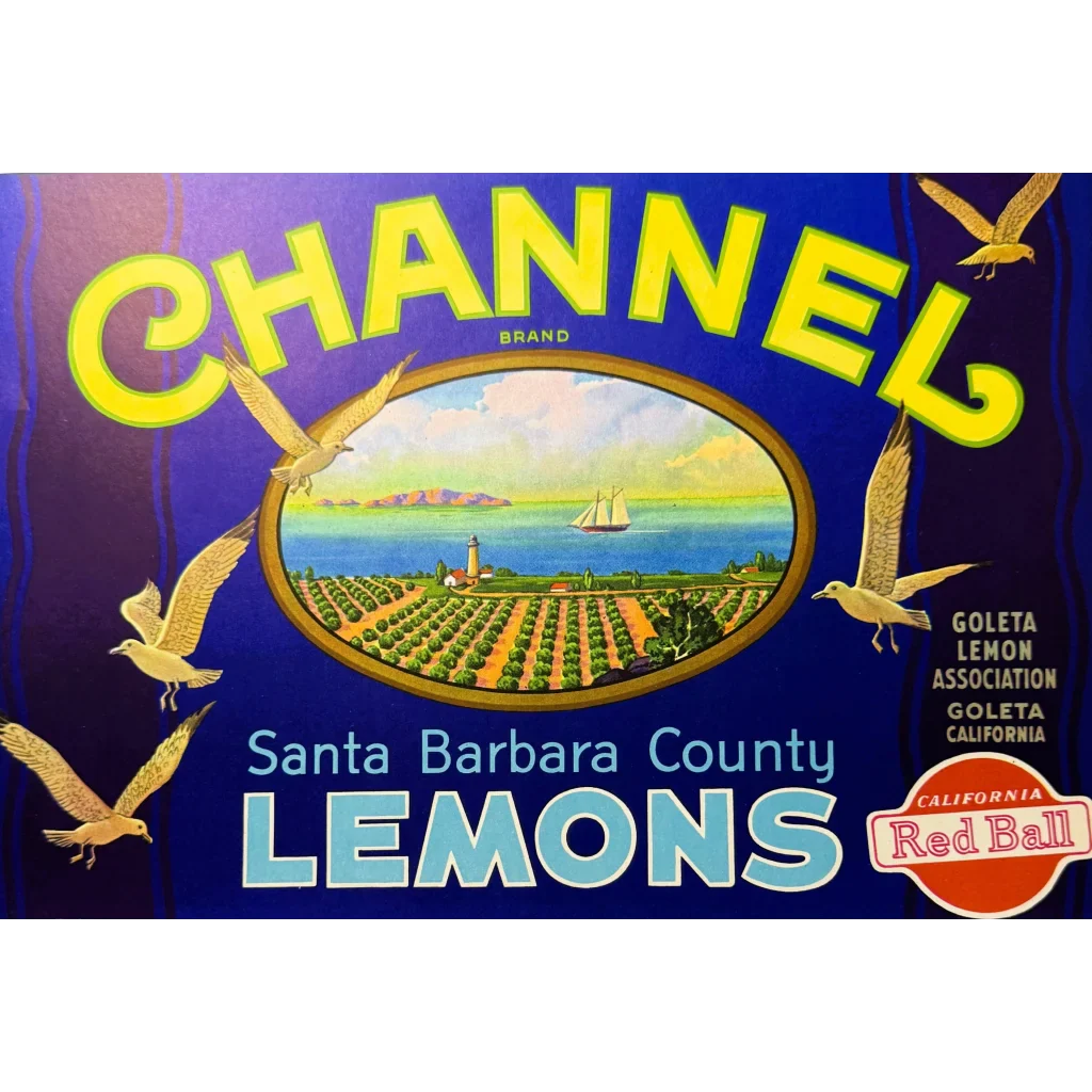 Rare 1940s Channel Lemons Label from Santa Barbara County
