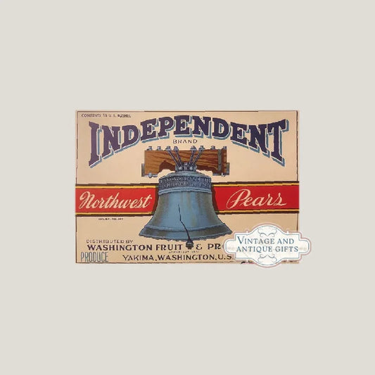 Rare 1940s Independence Crate Label with Liberty Bell Design