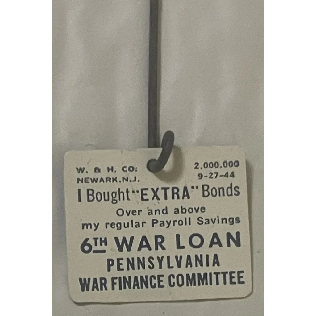Rare 1940s WWII War Bond Pin Antique Vintage Whitehead & Hoag
