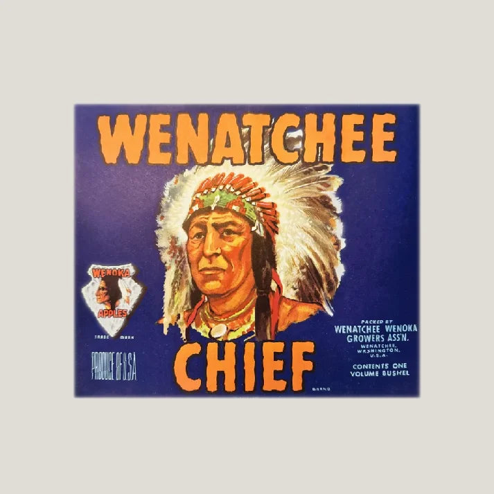 Rare 1940s Wenatchee Chief Apple Crate Label Uncovers History