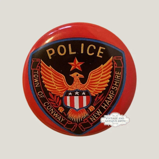 Rare 1950s Conway NH Special Police Badge Tin Litho Collectible