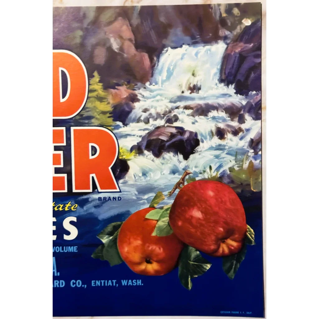 Rare 1950s Mad River Apple Label Showcases Washington's Bounty