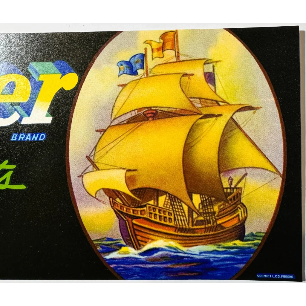 Rare 1950s Mayflower Fruit Association Crate Label Vintage Treasure