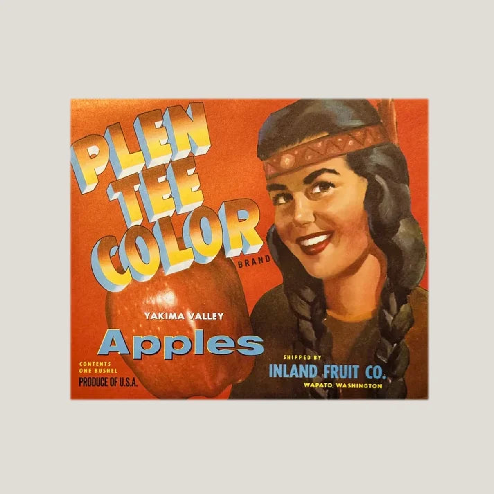 Rare 1950s Native Beauty Apple Crate Label from Yakima Valley