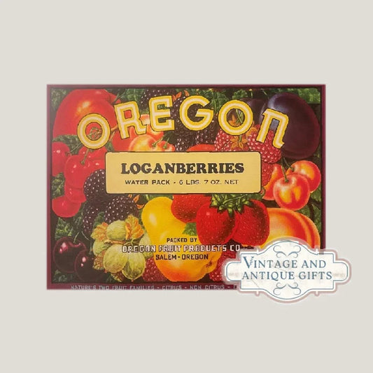 Rare 1950s Oregon Loganberries Crate Label Delights Collectors