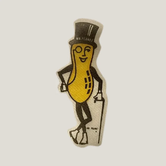 Rare 1950s Planters Mr. Peanut Cloth Sticker Antique Gift Find