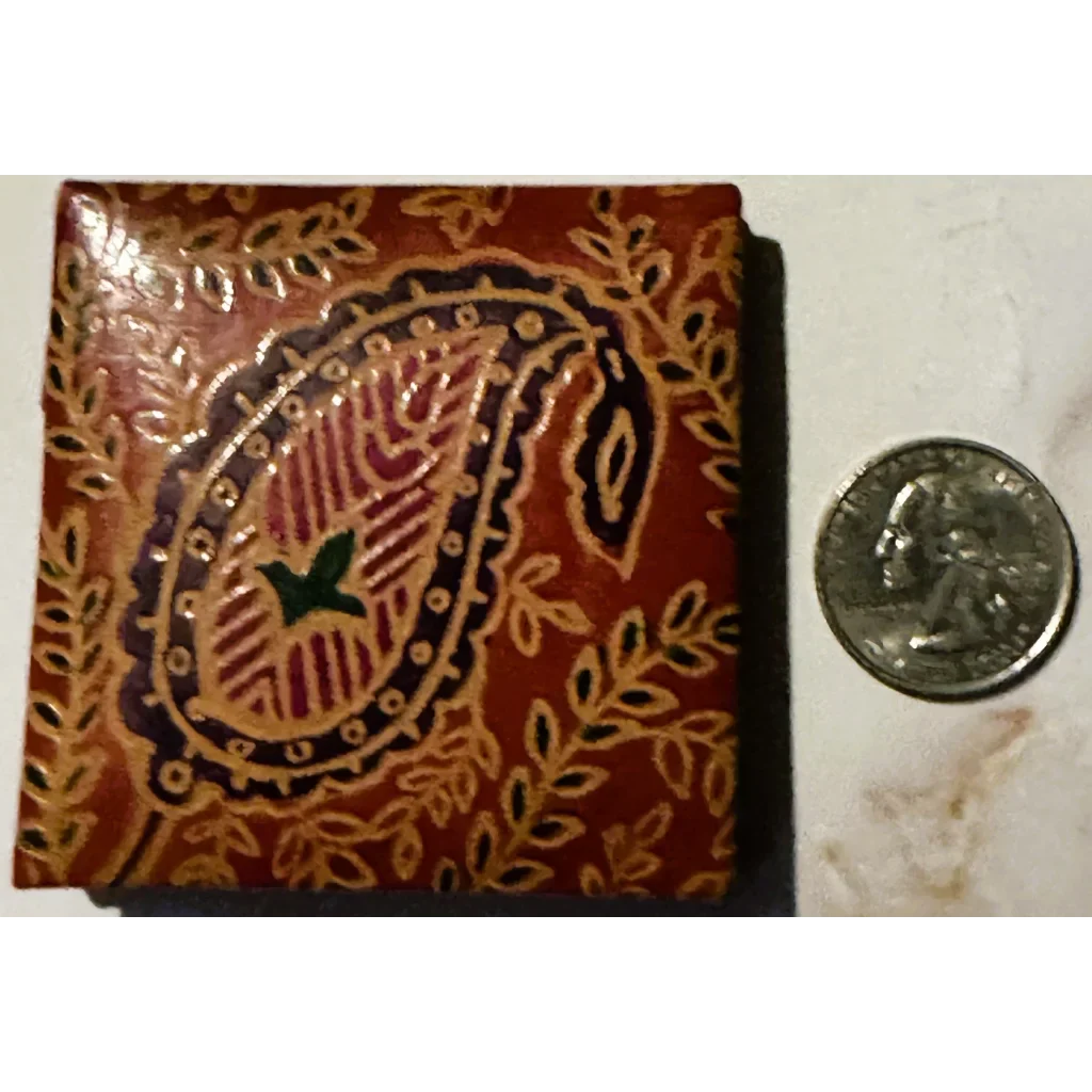 Rare 1960s Indian Leather Coin Purse Bursts with Vintage Charm