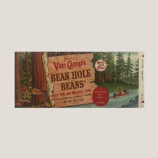 Rare 1960s Van Camps Beans Label Vintage Collectible