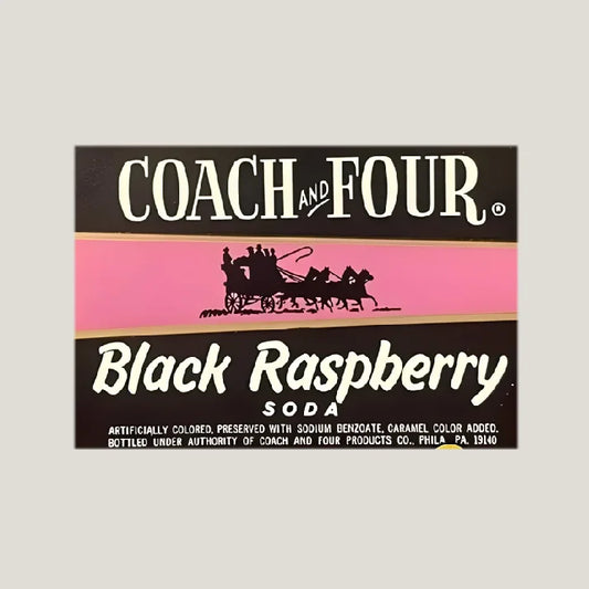 Rare 1960s Vintage Black Raspberry Soda Label from Philly