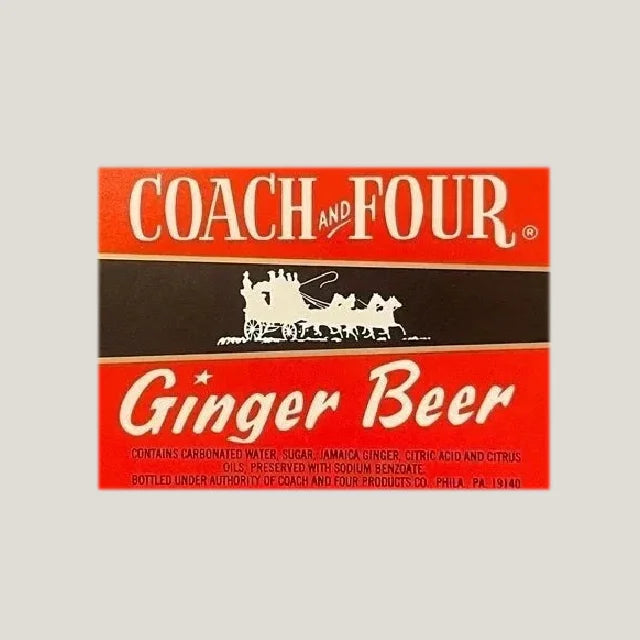 Rare 1960s Vintage Coach and Four Ginger Beer Label from Philadelphia