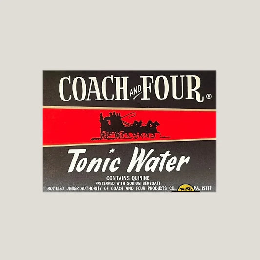 Rare 1960s Vintage Coach and Four Tonic Water Label from Philadelphia