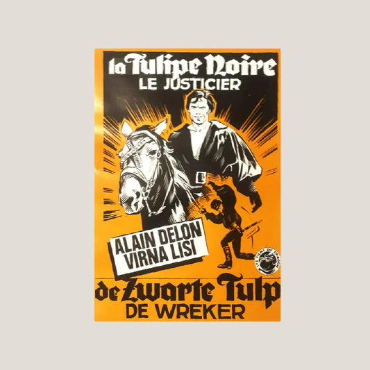Rare 1964 Black Tulip Movie Poster Starring Alain Delon