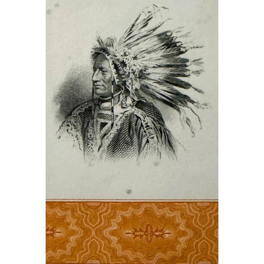 Rare 1970 American Brands Stock Certificate with Native American Art