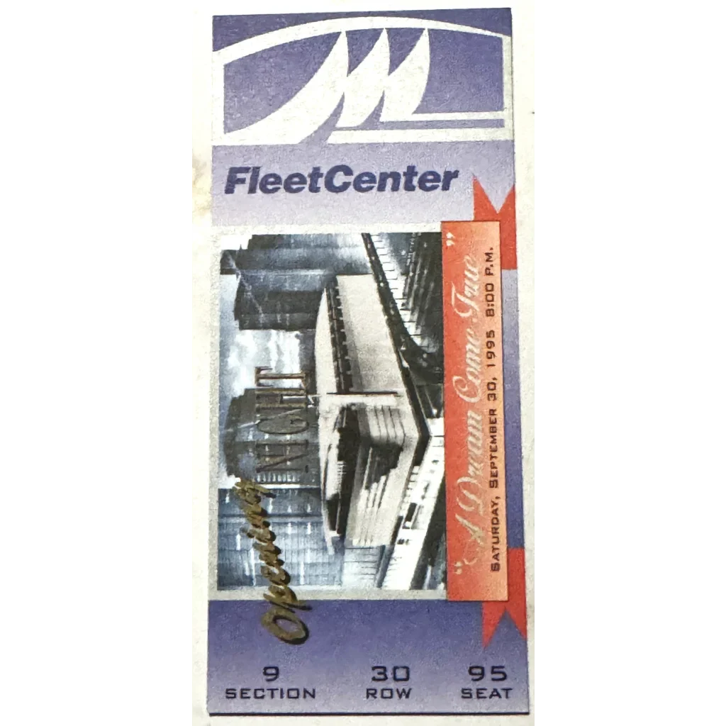 Rare 1995 FleetCenter Opening Night Ticket Stuns Collectors