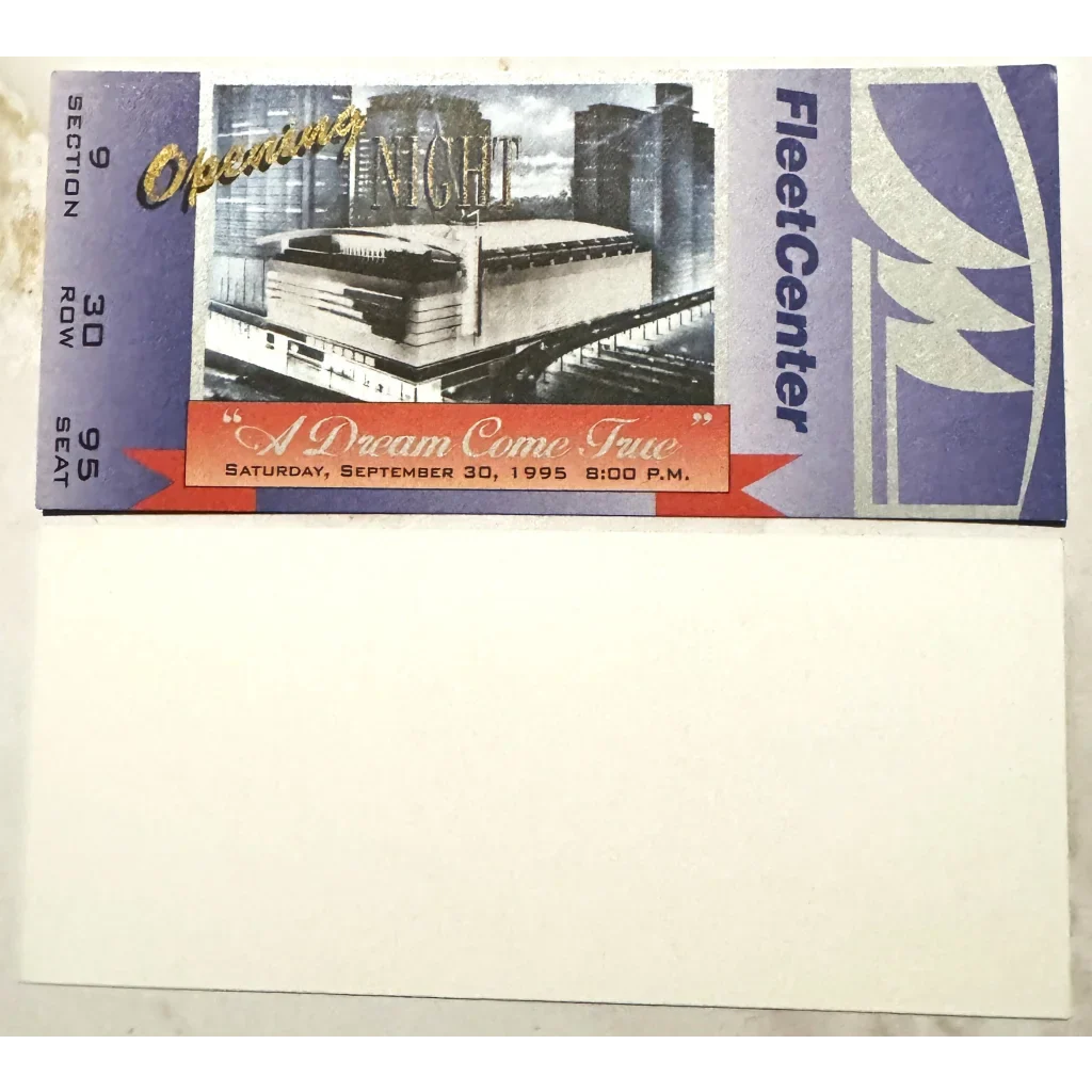 Rare 1995 FleetCenter Opening Night Ticket Stuns Collectors