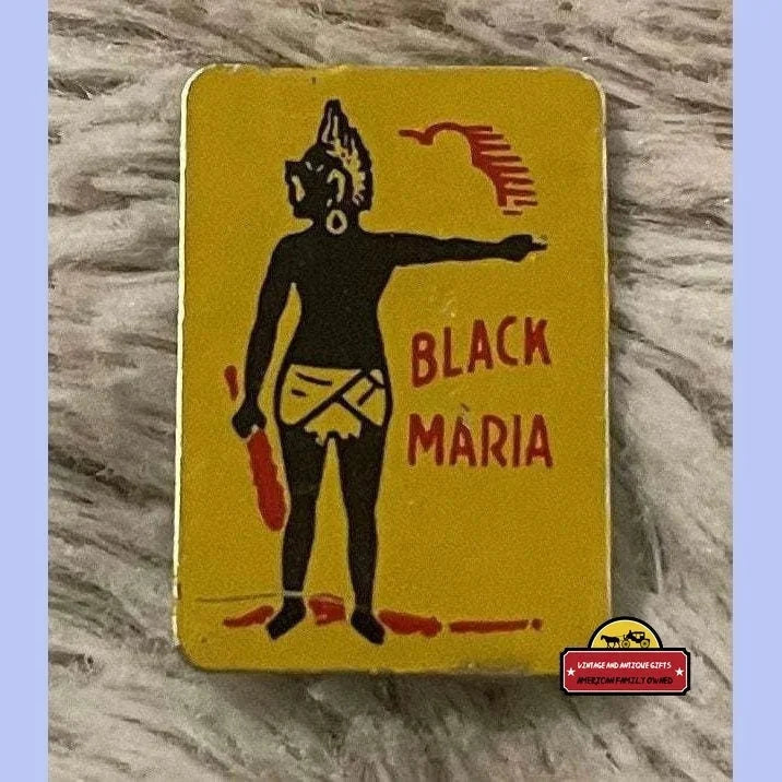 Rare Black Maria Tin Tobacco Tag Antique Gift from 1870s