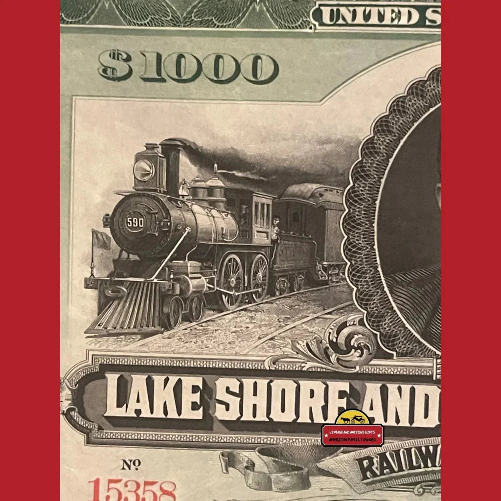 Rare 1897 Lake Shore Gold Bond Certificate Brings History to Life