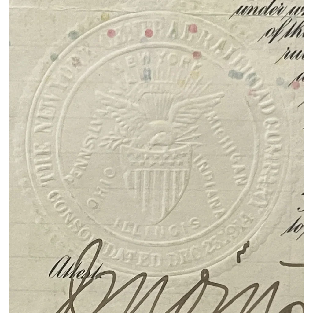 Rare 1913 New York Central Gold Bond Certificate with Grand Central