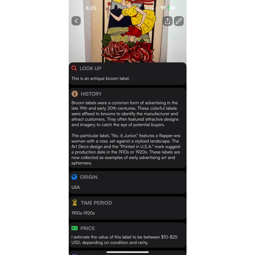 Rare Antique Junior Broom Label Unveils Vibrant 1910s Colors