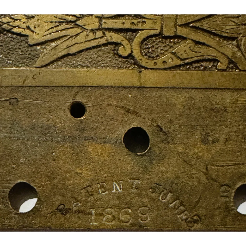 Rare Antique Ornate Door Hinge with Patent Design Victorian Charm