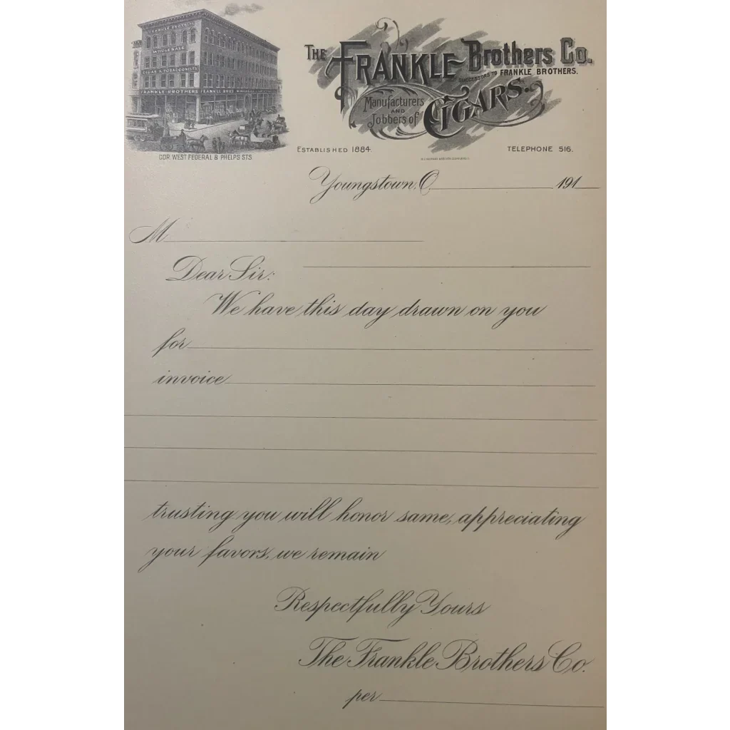 Discover an Antique 1910s Frankle Brothers Cigar Co. Invoice Treasure