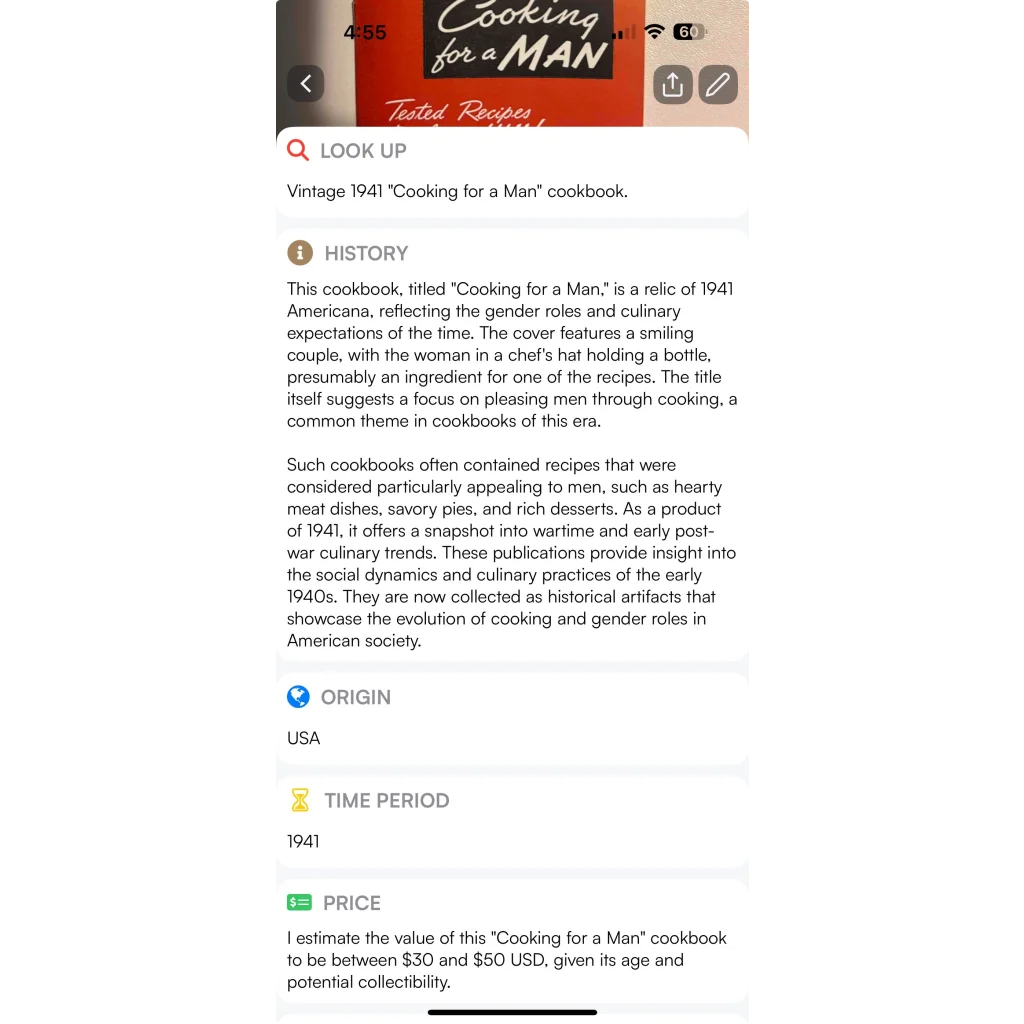 Rare Antique Vintage 1941 A1 Cooking for a Man Cookbook