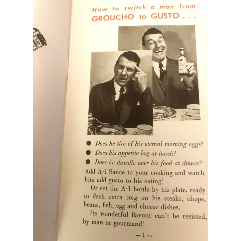 Rare Antique Vintage 1941 A1 Cooking for a Man Cookbook