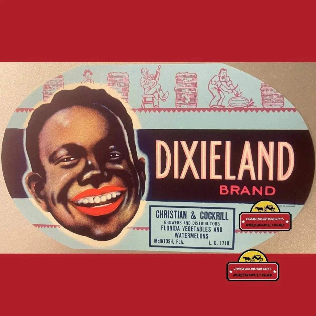 Rare Antique 1930s Dixieland Crate Label Brings History to Life