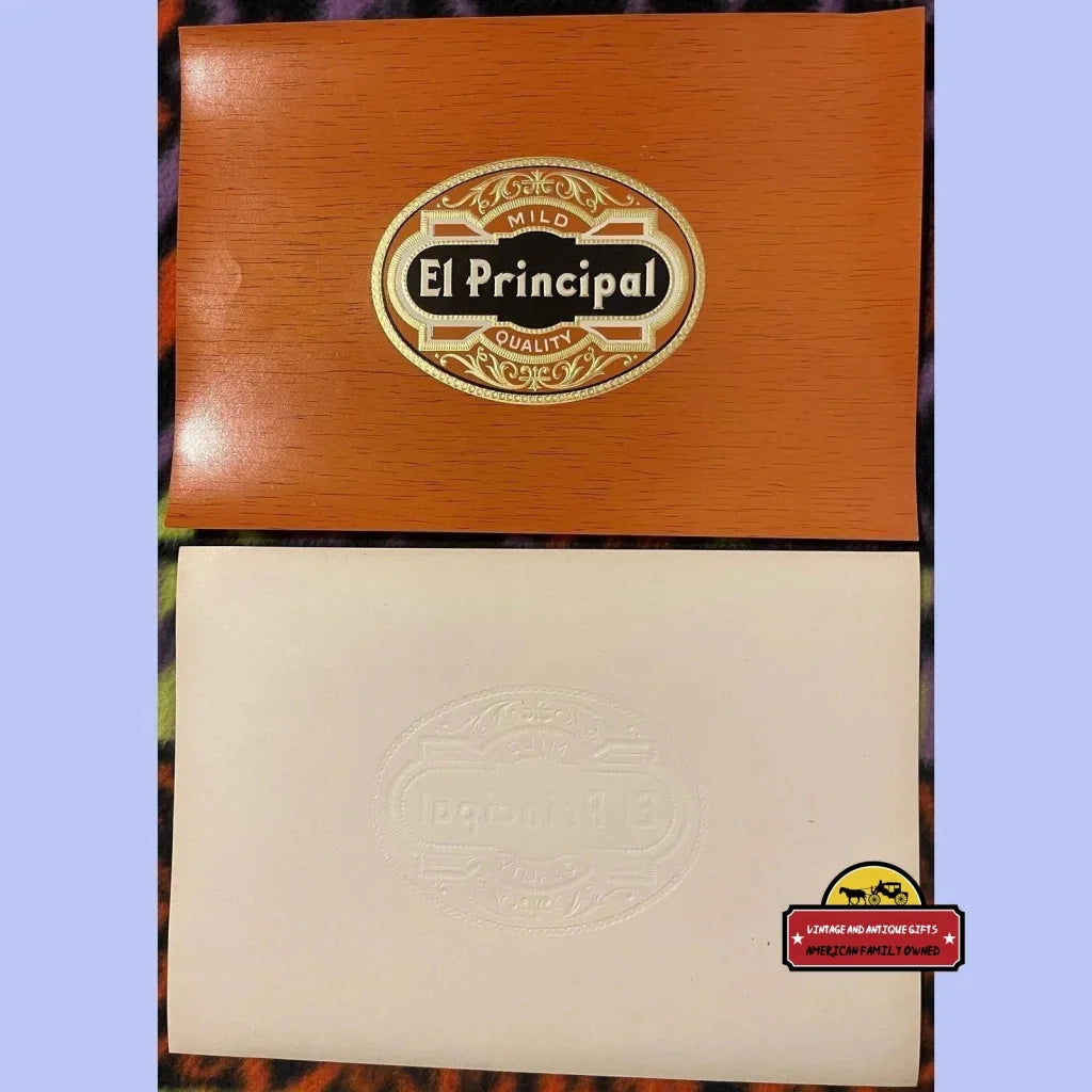 Rare 1900s El Principal Gold Embossed Antique Vintage Cigar Label