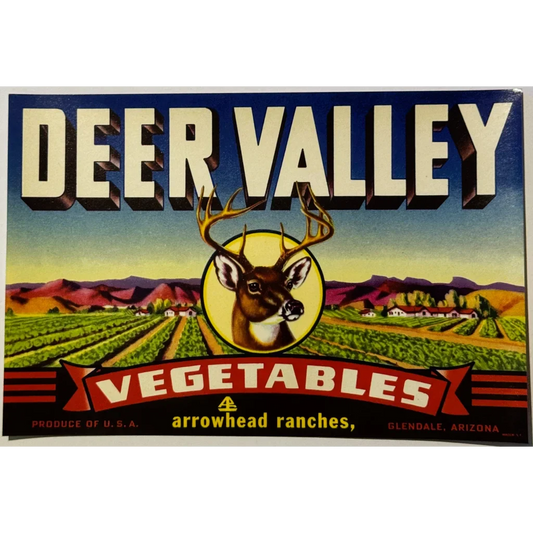 Rare Deer Valley Citrus Farm Label from Arrowhead Ranch Arizona