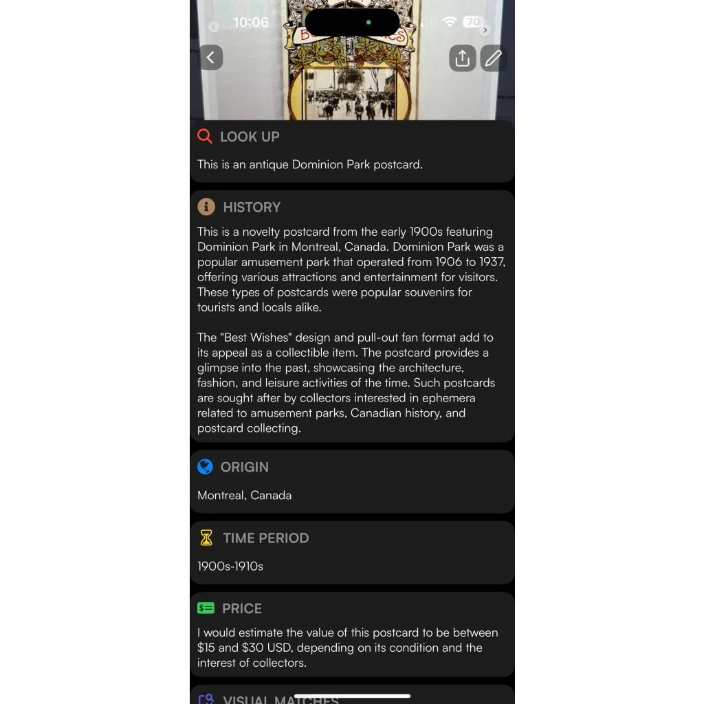 Rare Dominion Park Fan Postcard Unveils Early 1900s Charm