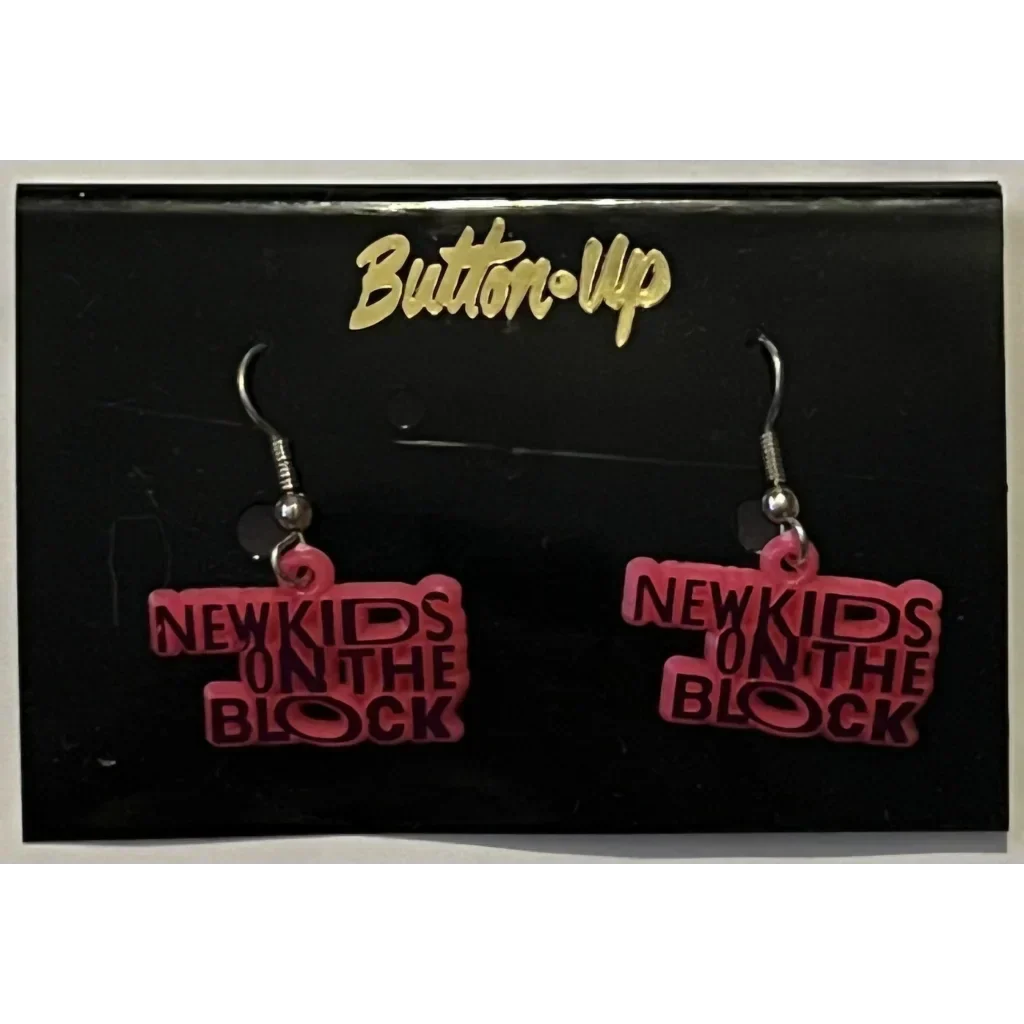 Rare NKOTB Boston Tour Block Earrings from 1991