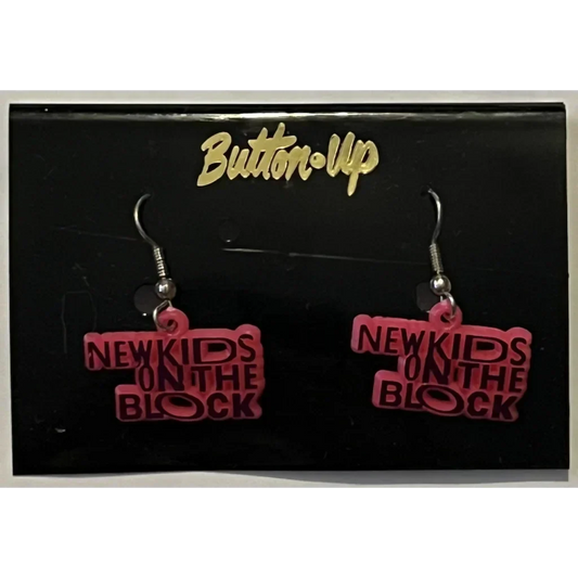 Rare NKOTB Boston Tour Block Earrings from 1991
