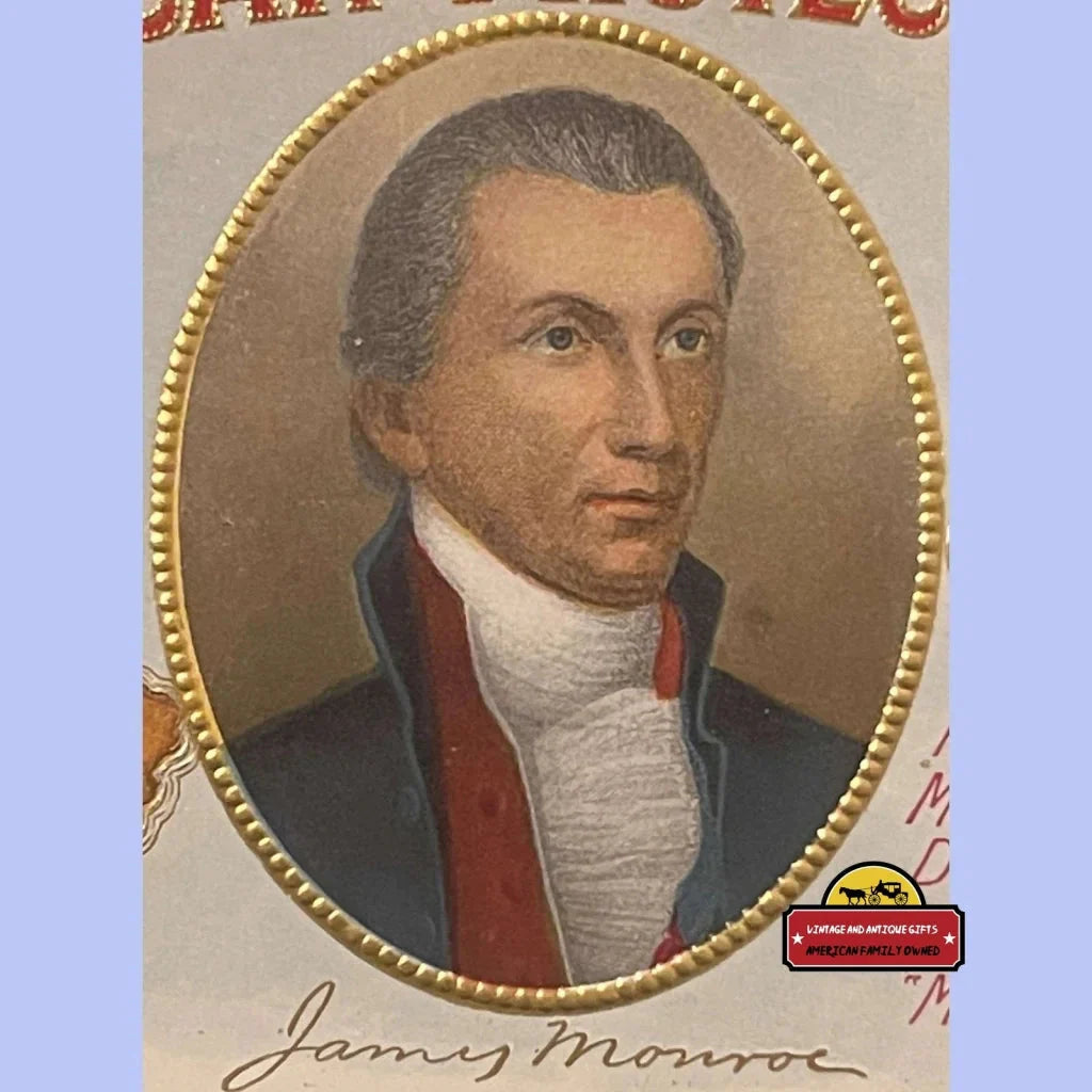 Rare Patriotic Antique 1910s American Protectorate Gold Embossed Cigar Label