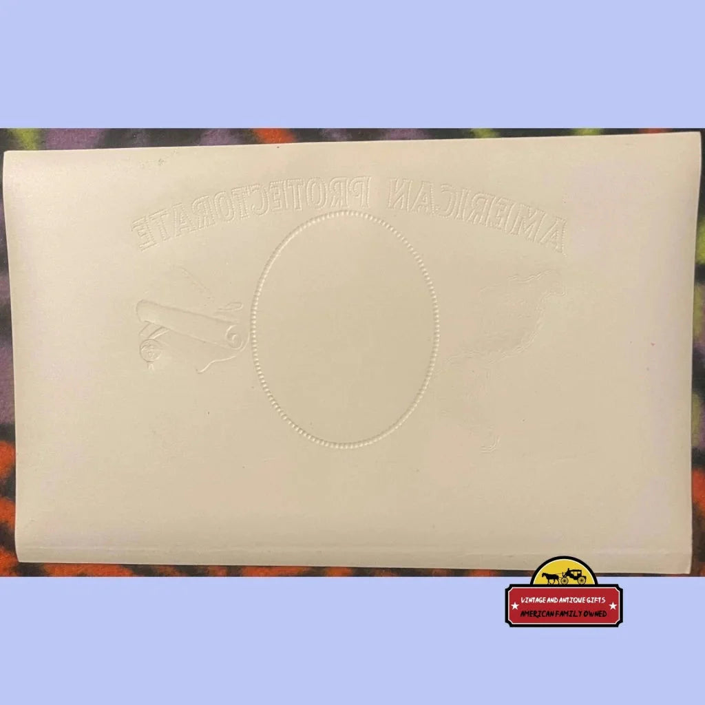 Rare Patriotic Antique 1910s American Protectorate Gold Embossed Cigar Label