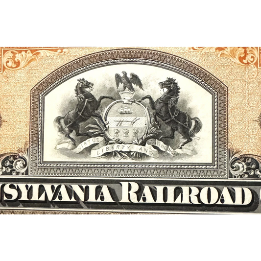 Rare Pennsylvania Railroad Stock Certificate from Early 1900s