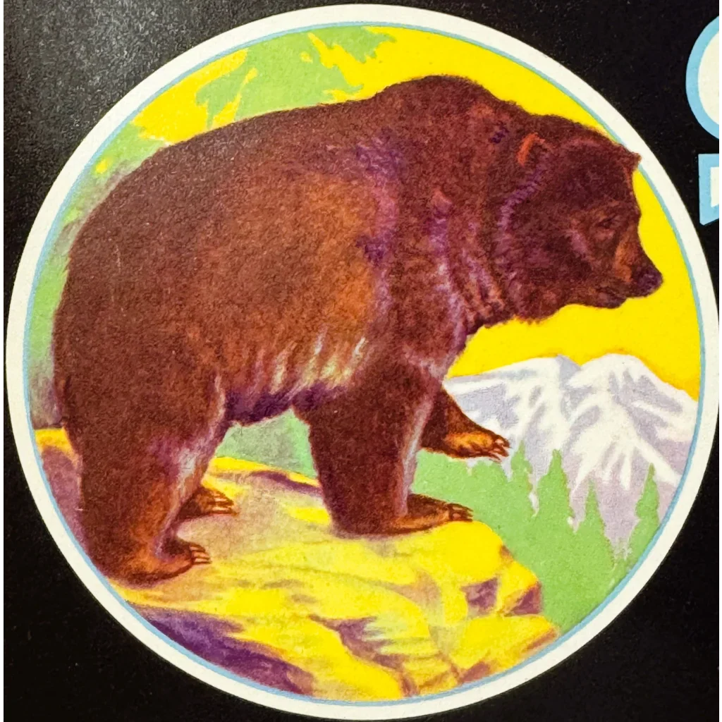 Rare Silver Tip Bear Label from Strathmore Grape Growers