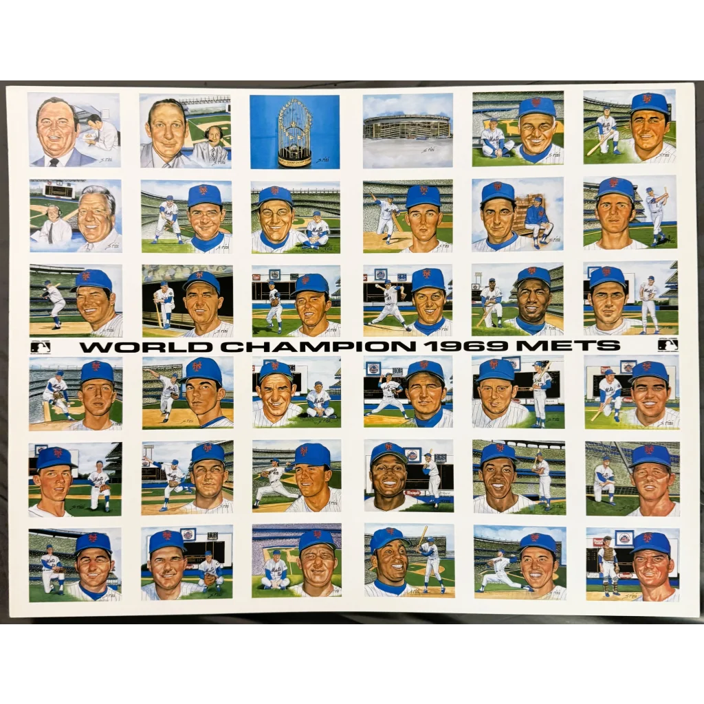Rare Susan Rini Miracle Mets Cardstock Poster 1969 Champions
