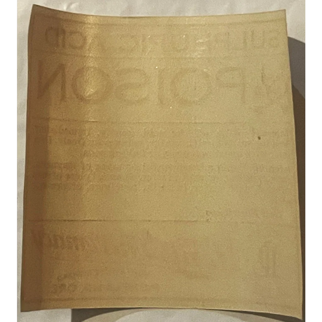 Unearth Rare Vintage 1920s Sulphuric Acid Label from Portland