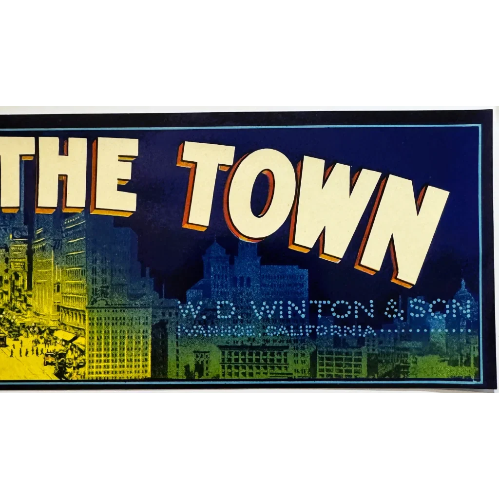 Rare Vintage 1940s Emperor Grapes Crate Label Talk O' The Town