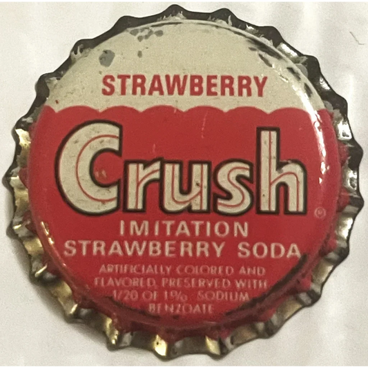 Rare Vintage 1950s Strawberry Crush Bottle Cap From Evanston