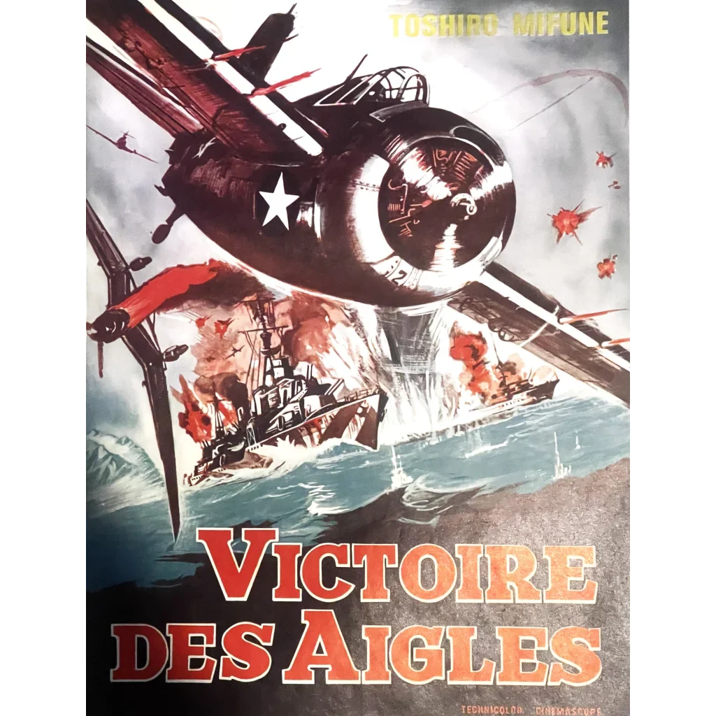 Rare Vintage 1963 Victoire Des Aigles Belgium Movie Poster, WWII Aerial Battles