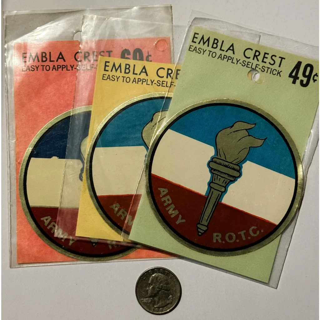 Rare Vintage 1960s Army ROTC Emblem Crest Decal Sealed