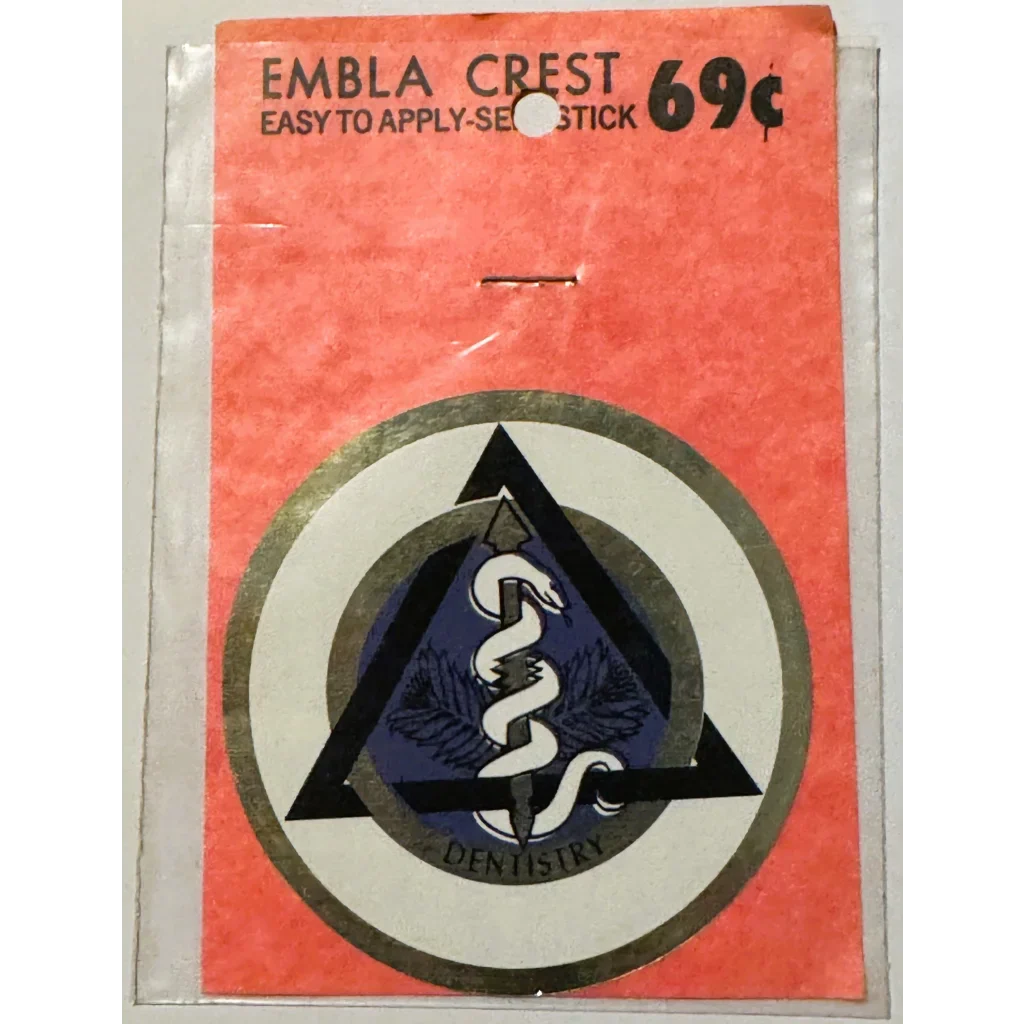 Rare Vintage 1960s Dentistry Emblem Sticker Collector's Dream